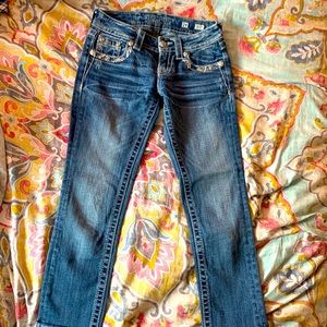 Dark blue signature crop jeans